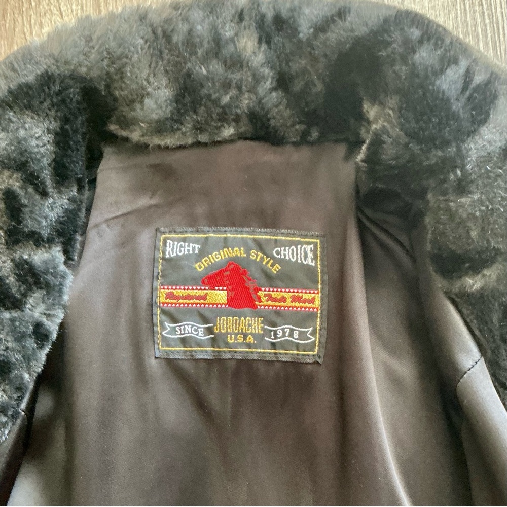 Vintage 1980s Faux Fur JORDACHE Coat Faux Mink Patterned Trim Satin Lined Coat - Picture 13 of 15